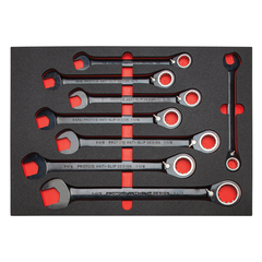 Proto® Foamed 20 Piece Reversible Ratcheting Combination Wrench Set - Black Chrome- Spline - Benchmark Tooling