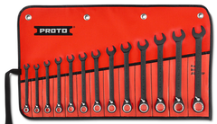 Proto® 13 Piece Black Chrome Reversible Combination Ratcheting Wrench Set - Spline - Benchmark Tooling