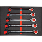 Proto® Foamed 22 Piece Metric Reversible Ratcheting Combination Wrench Set - Black Chrome- Spline - Benchmark Tooling