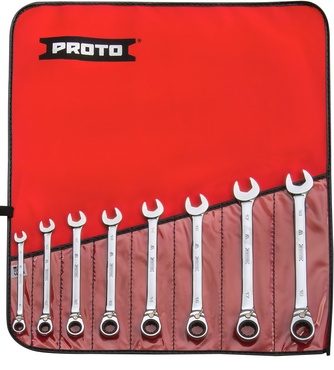 Proto® 8 Piece Full Polish Metric Ratcheting Wrench Set - 12 Point - Benchmark Tooling