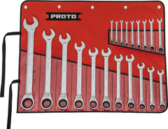 Proto® 20 Piece Full Polish Combination Reversible Ratcheting Wrench Set - 12 Point - Benchmark Tooling