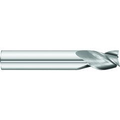 1/2 x 1/2 x 3/4 x 3 OAL Square 3 Flute Carbide End Mill for Aluminum - Round Shank- Uncoated - Benchmark Tooling