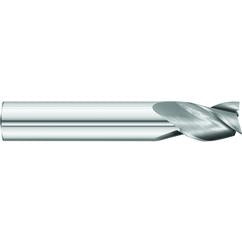 3/8 x 3/8 x 5/8 x 2-1/2 OAL Square 3 Flute Carbide End Mill for Aluminum - Round Shank- Uncoated - Benchmark Tooling