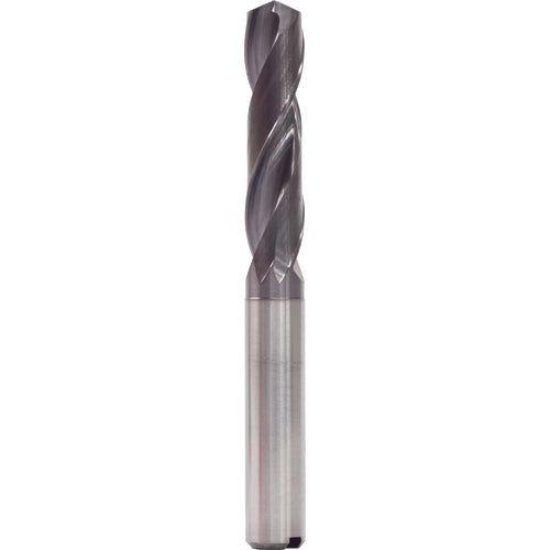 17.5 mm Dia. × 18 mm Shank × 73 mm Flute Length × 123 mm OAL, 3xD, 140°, TiAlN, 2 Flute, Internal, Round Solid Carbide Drill - Exact Industrial Supply