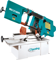 Semi-Automatic Miter Bandsaw - #MS1218VS4 - 10 x 16'' Capacity - 2 HP, 3PH, 230/460V Motor - Benchmark Tooling