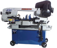 Horizontal/Vertical Bandsaw - #UC180AJ; 7 x 12'' Capacity; 1HP, 1PH, 110/220V Motor - Benchmark Tooling