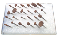 #150 - Contains: 24 Aluminum Oxide Points; For: Machines that hold 3/32 Shanks - Mounted Point Kit for Flex Shaft Grinder - Benchmark Tooling