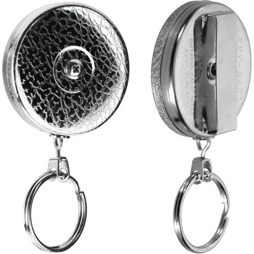 Model: 3-24″ Stainless Steel Chain Key Reel with Belt Loop - Split Ring Attachment - Benchmark Tooling