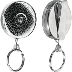 Model: 5-24″ Stainless Steel Chain Key Reel with Belt Clip - Split Ring Attachment - Benchmark Tooling