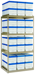 42 x 32.88 x 84'' - 4 Level Records Storage Rack (Tan) - Benchmark Tooling