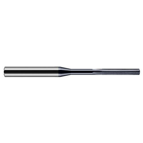 Miniature Reamers - 0.0150″ (1/64″) Reamer Diameter × 0.1090″ (7/64″) Margin Length Carbide Reamer, 4 Flutes, AlTiN Coated - Exact Industrial Supply