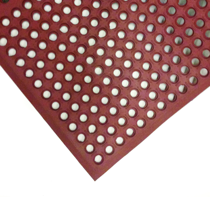 3' x 15' x 1/2" Thick Drainage MatÂ - Red - Benchmark Tooling