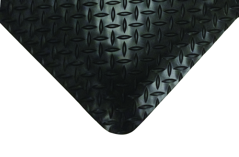 4' x 75' x 15/16" Thick Diamond Comfort Mat - Black - Benchmark Tooling