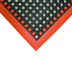 40" x 52" x 7/8" Thick Safety Wet / Dry Mat - Black / Orange - Benchmark Tooling