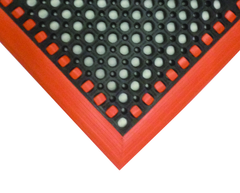 40" x 64" x 7/8" Thick Safety Wet / Dry Mat - Black / Orange - Benchmark Tooling