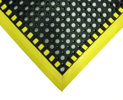 28" x 40" x 7/8" Thick Safety Wet / Dry Mat - Black / Yellow - Benchmark Tooling