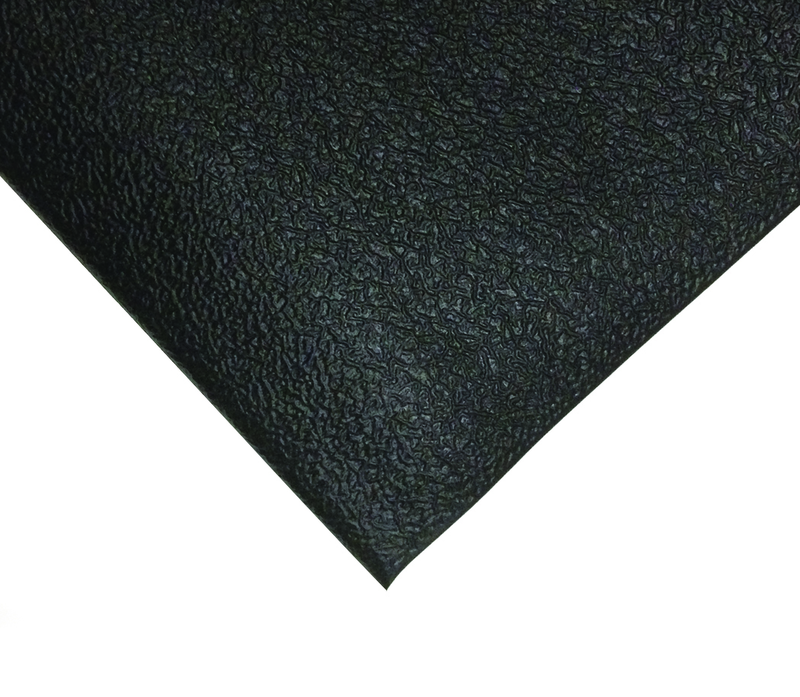 6' x 60' x 3/8" Thick Soft Comfort Mat - Black Pebble Emboss - Benchmark Tooling