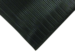 3' x 3' x 3/8" Thick Soft Comfort Mat - Black Standard Ribbed - Benchmark Tooling