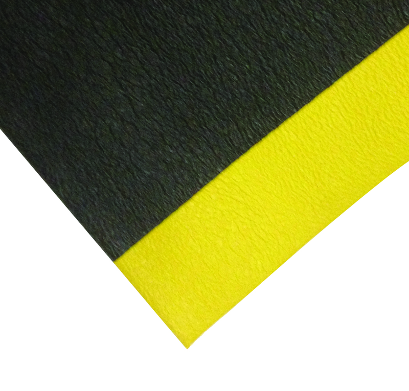 4' x 60' x 3/8" Safety Soft Comfot Mat - Yellow/Black - Benchmark Tooling