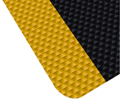 3' x 60' x 11/16" Thick Traction Anti Fatigue Mat - Yellow/Black - Benchmark Tooling