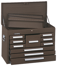 10-Drawer Mechanic's Chest - Model No.360B Brown 18.88H x 12.06D x 26.13''W - Benchmark Tooling