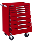 8-Drawer Roller Cabinet w/ball bearing Dwr slides - 39'' x 18'' x 27'' Red - Benchmark Tooling