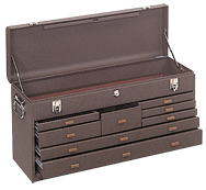 8-Drawer Journeyman Chest - Model No.526B Brown 13.63H x 8.5D x 26.75''W - Benchmark Tooling