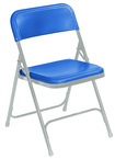 Plastic Folding Chair - Plastic Seat/Back Steel Frame - Blue - Benchmark Tooling