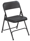 Plastic Folding Chair - Plastic Seat/Back Steel Frame - Black - Benchmark Tooling