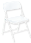 Plastic Folding Chair - Plastic Seat/Back Steel Frame - White - Benchmark Tooling