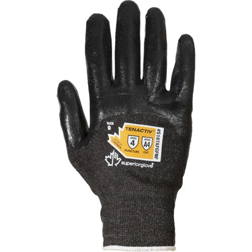 Tenactiv Glove, Ultra Fine 18ga Blended High Performance Fibers, 3/4 Foam Nitrile Coated, ANSI A4