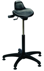 Sit Stand - 14" Soft Polyurethane, Contoured, Tilting Seat,  27" Dia.-Stable 5 Star Base with Heavy Duty Stationary Glides, Seat height 20"-30" - Benchmark Tooling