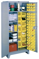 36 x 21 x 82'' (64 Bins Included) - Bin Storage Cabinet - Benchmark Tooling