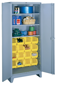 36 x 21 x 82'' (16 Bins Included) - Bin Storage Cabinet - Benchmark Tooling