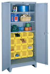 36 x 21 x 82'' (16 Bins Included) - Bin Storage Cabinet - Benchmark Tooling