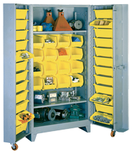 38 x 28 x 76'' (40 Bins Included) - Bin Storage Cabinet - Benchmark Tooling
