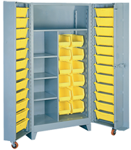 38 x 28 x 76'' (36 Bins Included) - Bin Storage Cabinet - Benchmark Tooling
