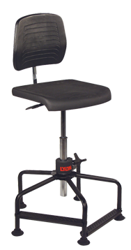 17" - 35" - Industrial Pneumatic Chair w/Back Depth / Back Height Adjustment - Benchmark Tooling