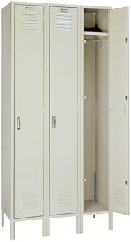 12 x 15 x 72'' (3 Openings) - 3 Wide Single Tier Locker - Benchmark Tooling