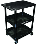 Utility Cart Plus 3 Top Flat & 2 Bottom Tub Shelves - 24" x 18" x 36-1/2" - Benchmark Tooling