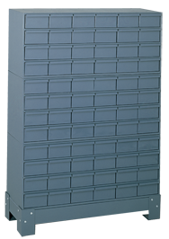 48-1/8 x 12-1/4 x 34-1/8'' (72 Compartments) - Steel Modular Parts Cabinet - Benchmark Tooling