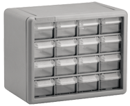 8-1/2 x 6-3/8 x 10-9/16'' (16 Compartments) - Plastic Modular Parts Cabinet - Benchmark Tooling