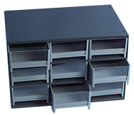 11 x 11 x 17'' (9 Compartments) - Steel Modular Parts Cabinet - Benchmark Tooling