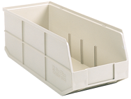 8-1/4 x 20-1/2 x 7'' - Beige Bin with 2 Dividers - Benchmark Tooling