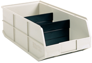 11 x 20-1/2 x 7'' - Beige Bin with 2 Dividers - Benchmark Tooling