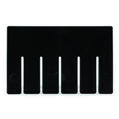 6-Pack - Black - Long Bin Dividers for use with Akro-Grid Container 33-105 - Benchmark Tooling