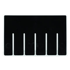 6-Pack - Black - Short Bin Dividers for use with Akro-Grid Container 33-105 - Benchmark Tooling