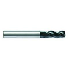 7.5mm Dia. x 63mm Overall Length 3-Flute Square End Solid Carbide SE End Mill-Round Shank-Center Cut-AlCrN - Benchmark Tooling