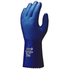 Liquid-proof fully-coated Polyurethane nylon liner 10.8″ blue rough grip/large - Benchmark Tooling