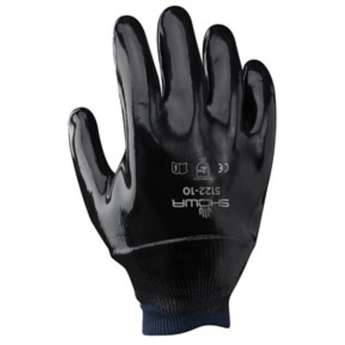 Chemical resistant neoprene fully coated knit-wrist smooth finish black/large - Benchmark Tooling